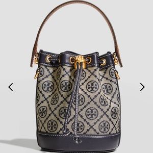 Tory Burch T-Monogram Jacquard Mini Bucket Bag